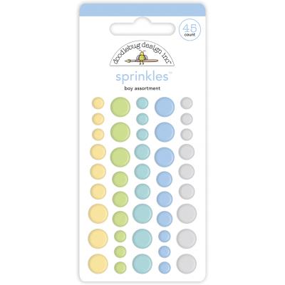 Doodlebug Baby Boy Enamel Dots - Assortment Sprinkles